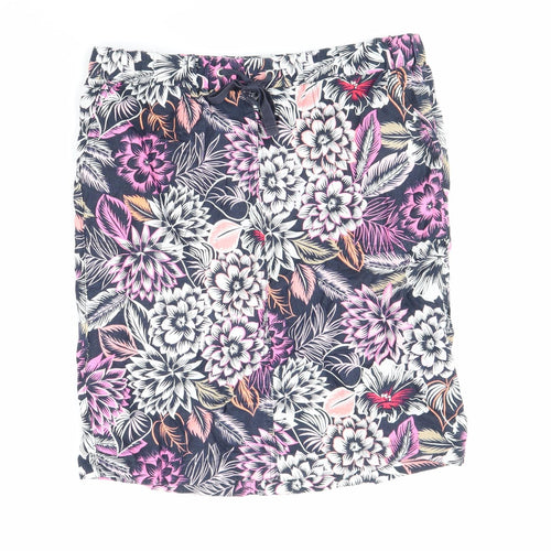 Marks and Spencer Womens Multicoloured Geometric Polyester A-Line Skirt Size 10 Drawstring