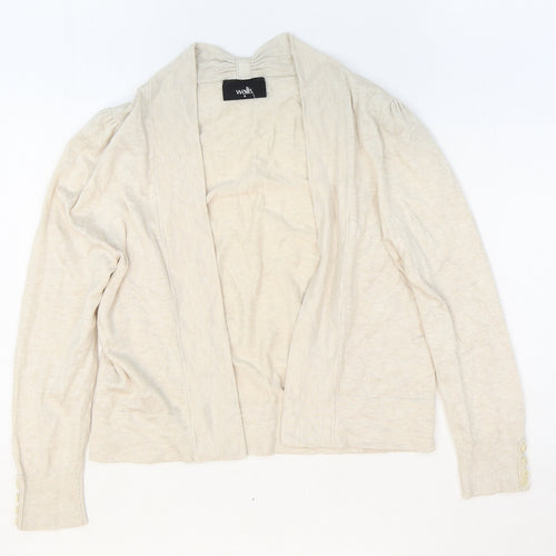 Wallis Girls Beige V-Neck Viscose Cardigan Jumper Size S