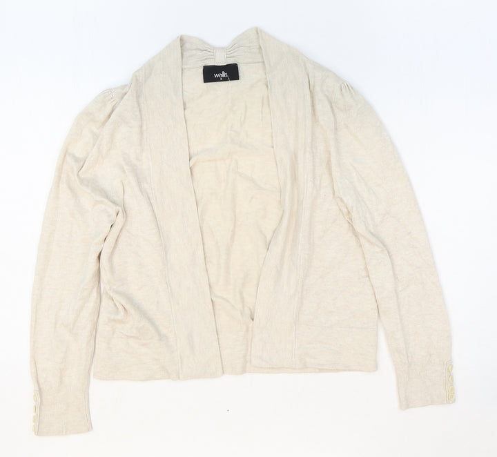 Wallis Girls Beige V-Neck Viscose Cardigan Jumper Size S
