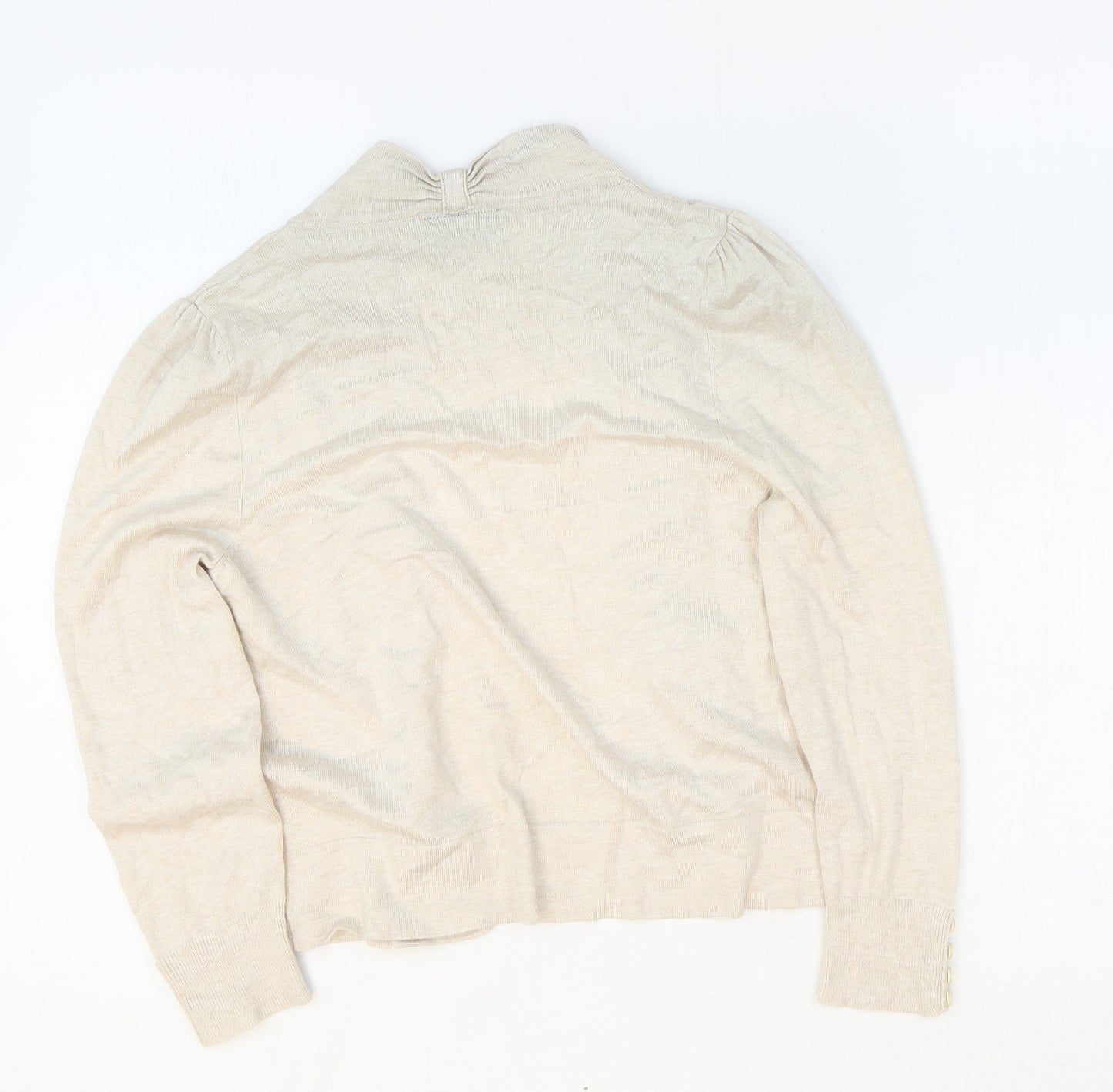 Wallis Girls Beige V-Neck Viscose Cardigan Jumper Size S