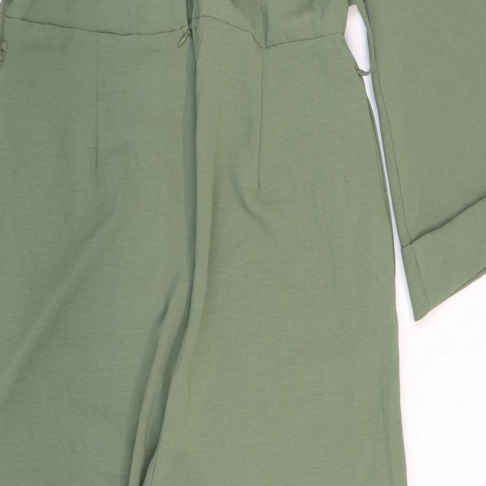 Zara Womens Green Polyester Jumpsuit One-Piece Size M Zip