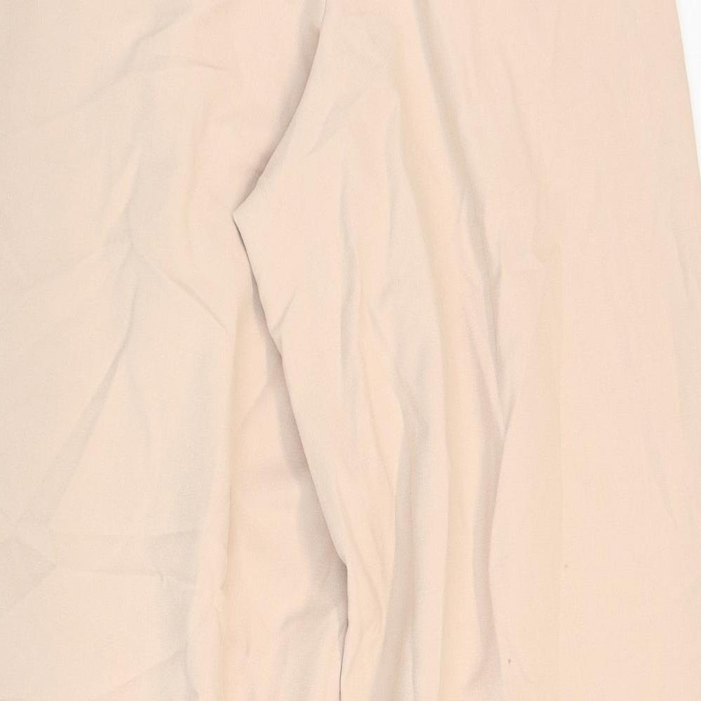 Zara Womens Pink Polyester Trousers Size 6 Regular Zip
