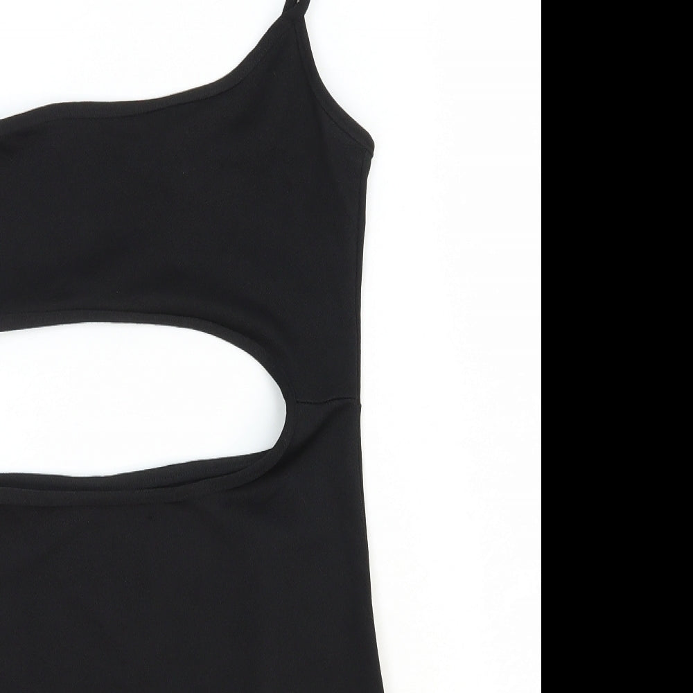 ASOS Womens Black Polyester Mini Size 8 Square Neck Pullover