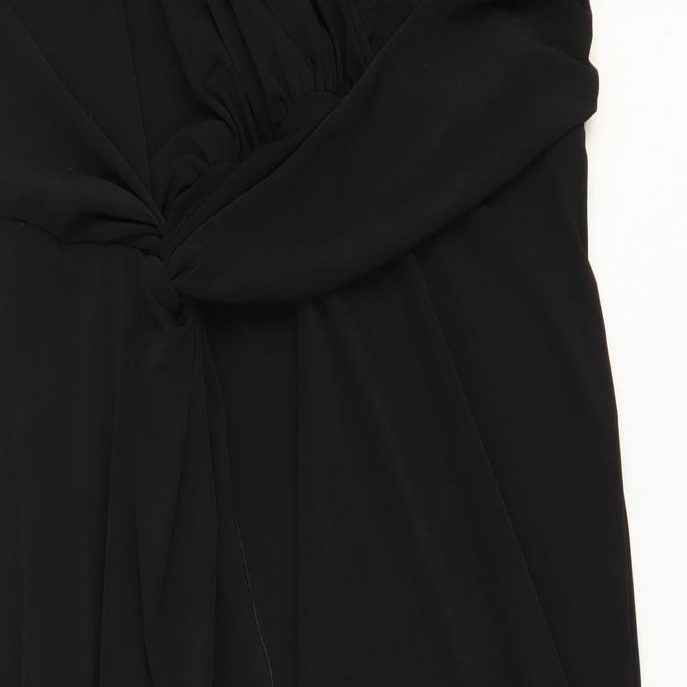 ASOS Womens Black Polyester Wrap Dress Size 18 V-Neck Pullover