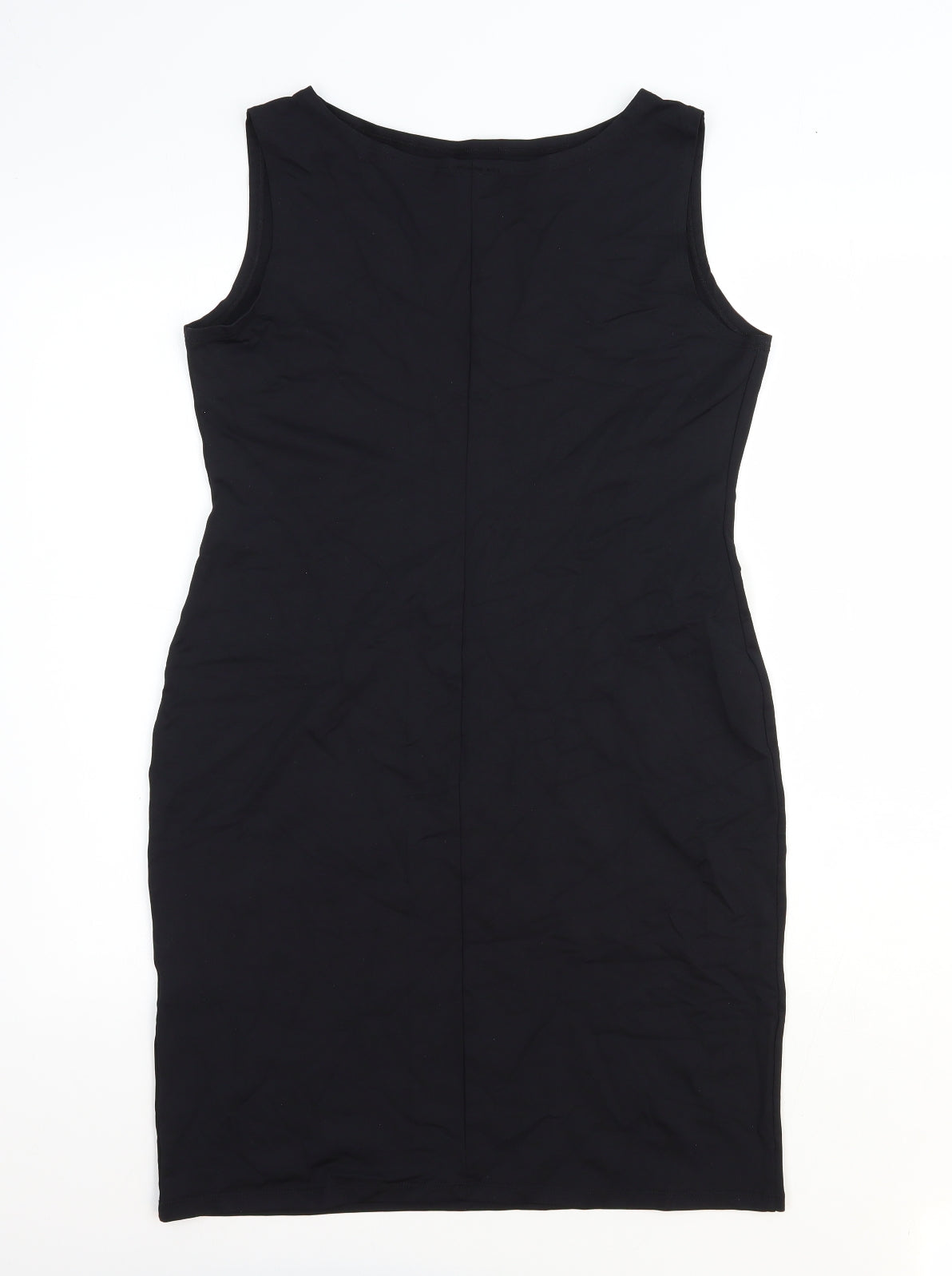 NEXT Womens Black Nylon Tank Dress Size 16 Boat Neck Pullover
