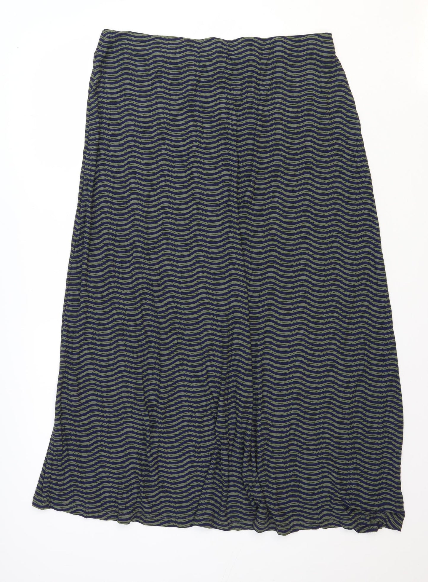 NEXT Womens Green Geometric Viscose Flare Skirt Size 20