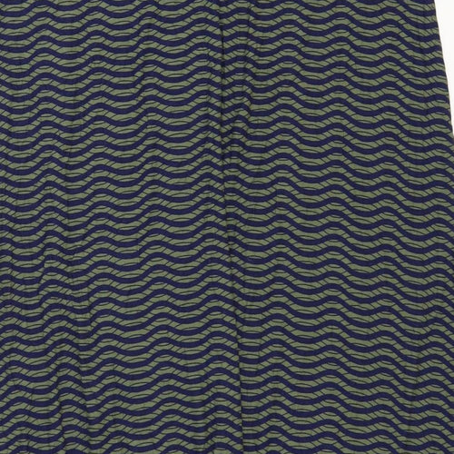 NEXT Womens Green Geometric Viscose Flare Skirt Size 20