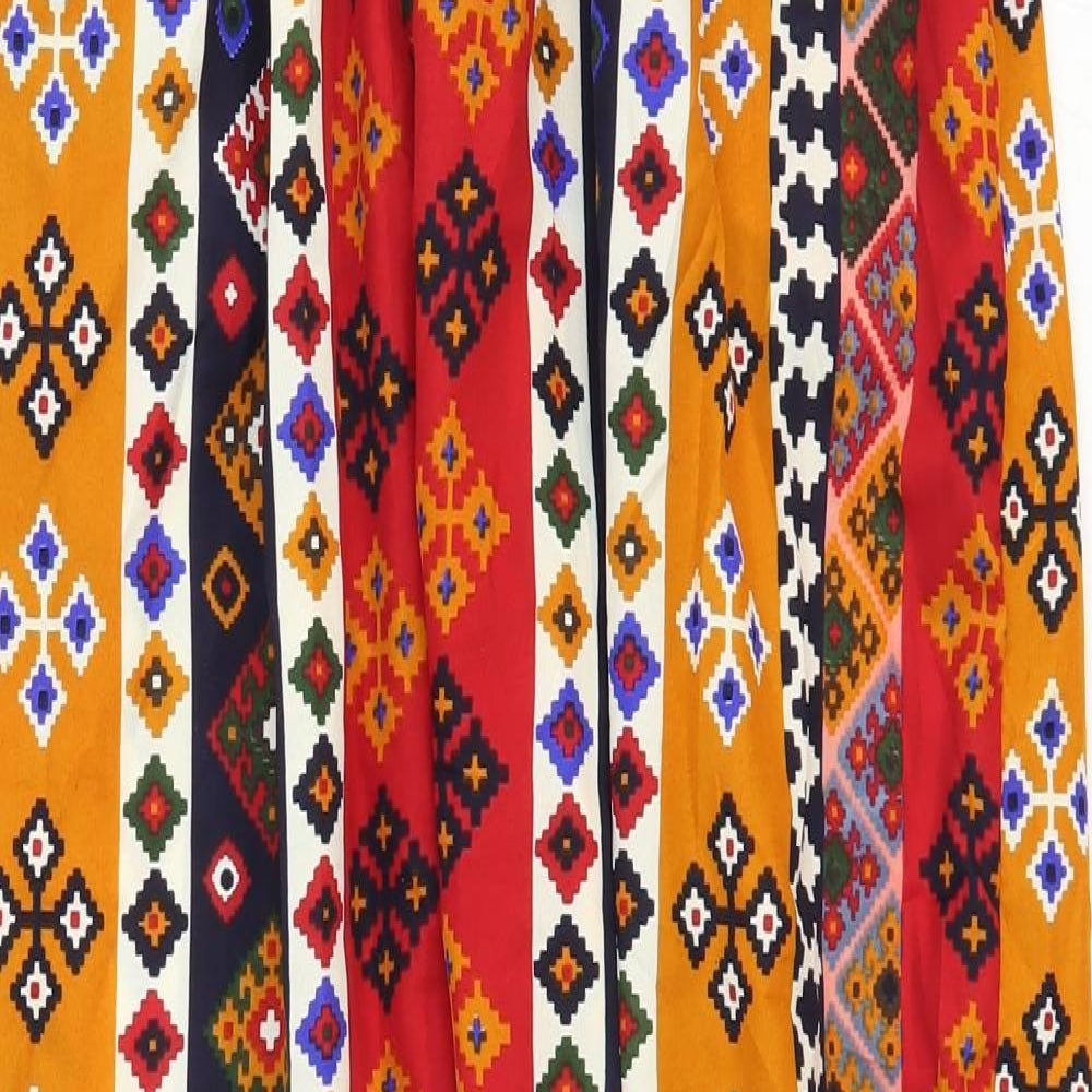 La Belle Rose Womens Multicoloured Geometric Viscose Harem Trousers Size XL Regular