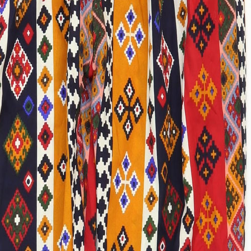 La Belle Rose Womens Multicoloured Geometric Viscose Harem Trousers Size XL Regular