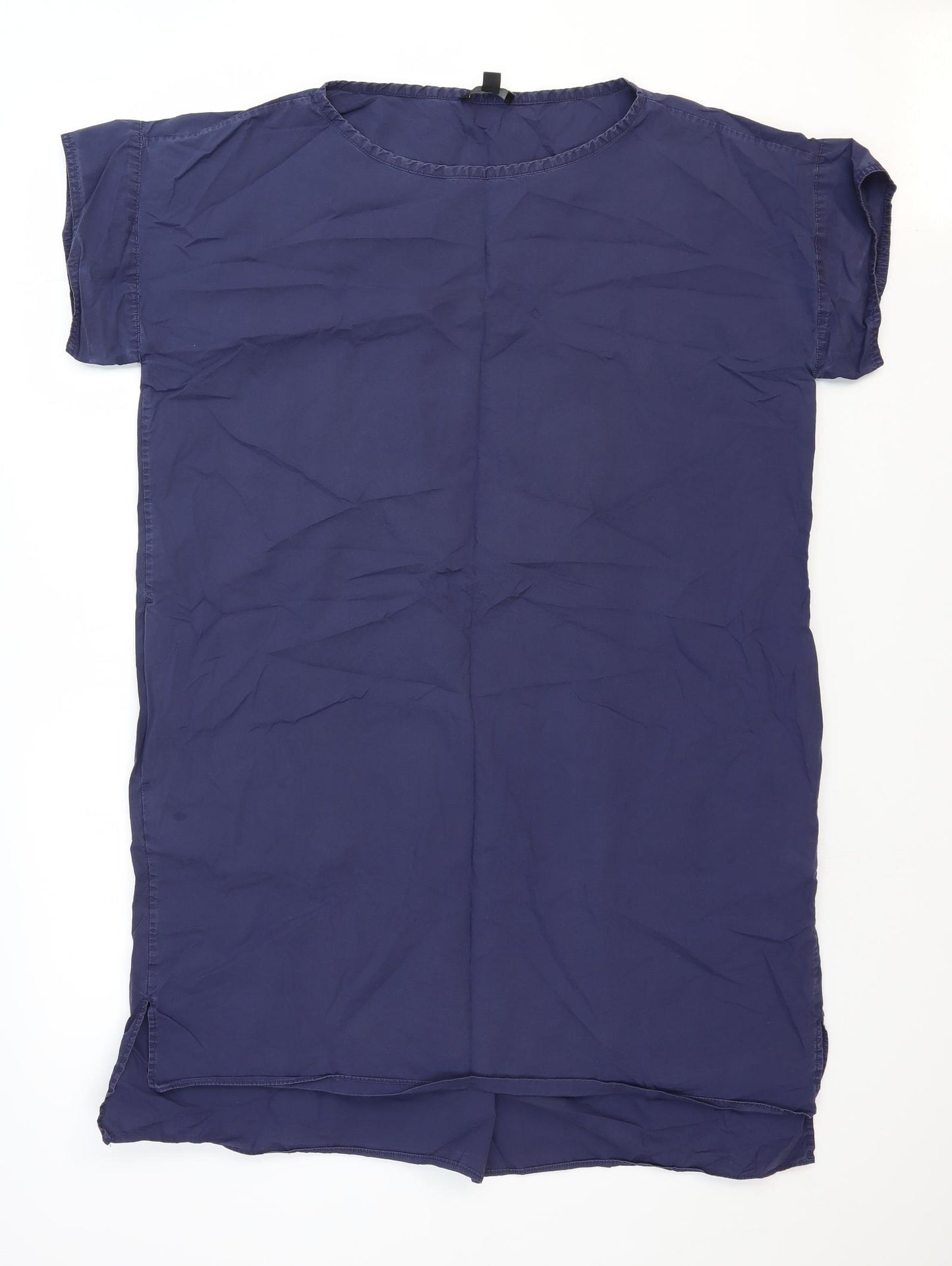 COS Womens Blue 100% Cotton T-Shirt Dress Size S Boat Neck Pullover