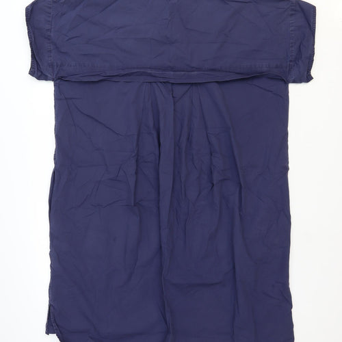 COS Womens Blue 100% Cotton T-Shirt Dress Size S Boat Neck Pullover