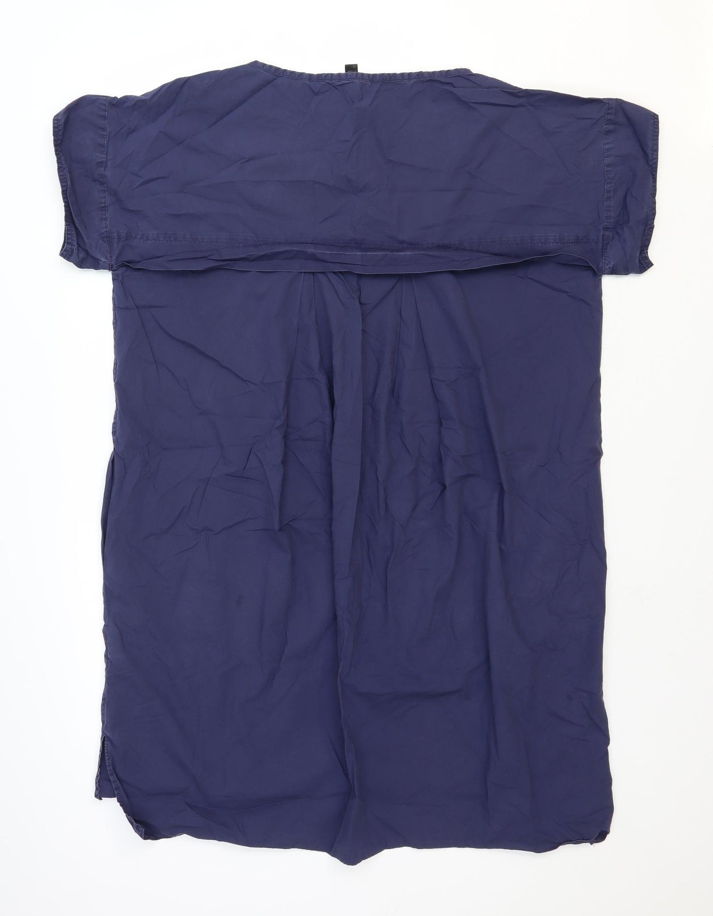 COS Womens Blue 100% Cotton T-Shirt Dress Size S Boat Neck Pullover