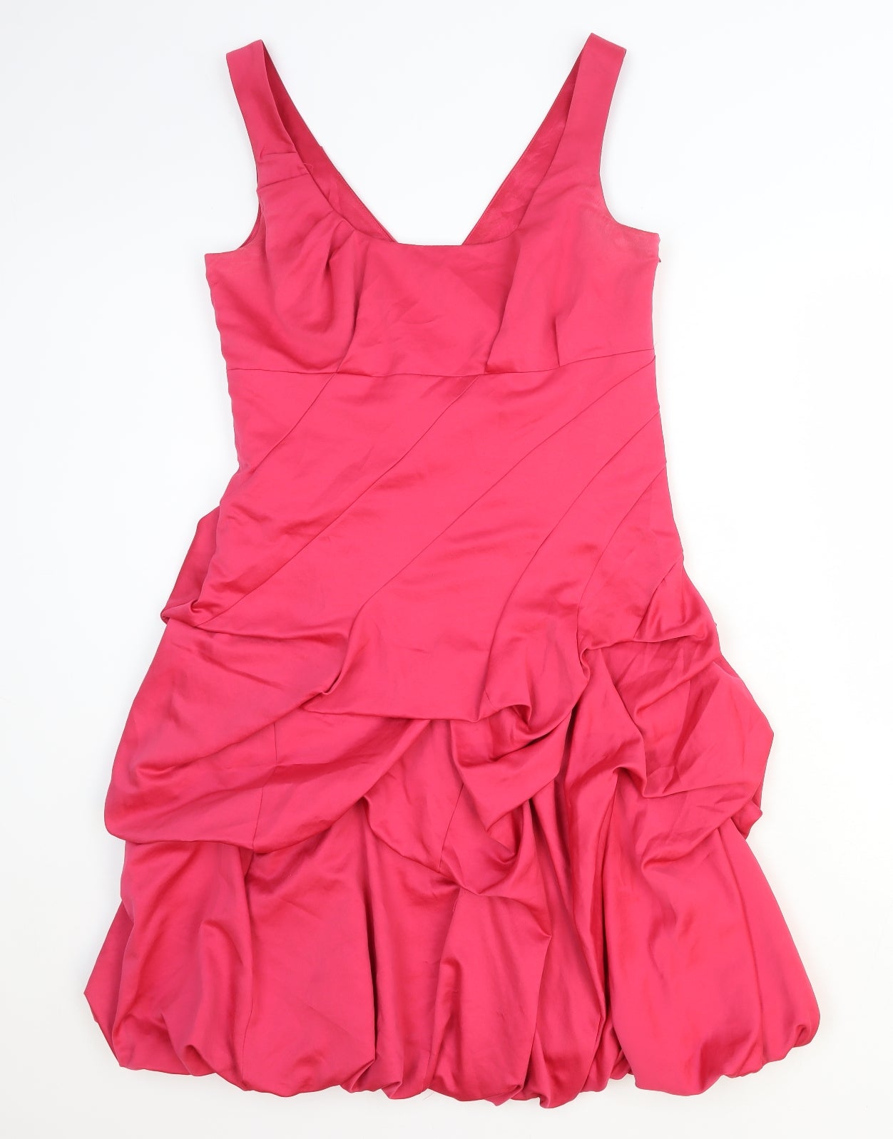 Monsoon Womens Pink Polyester Ball Gown Size 12 Scoop Neck Zip - Draped