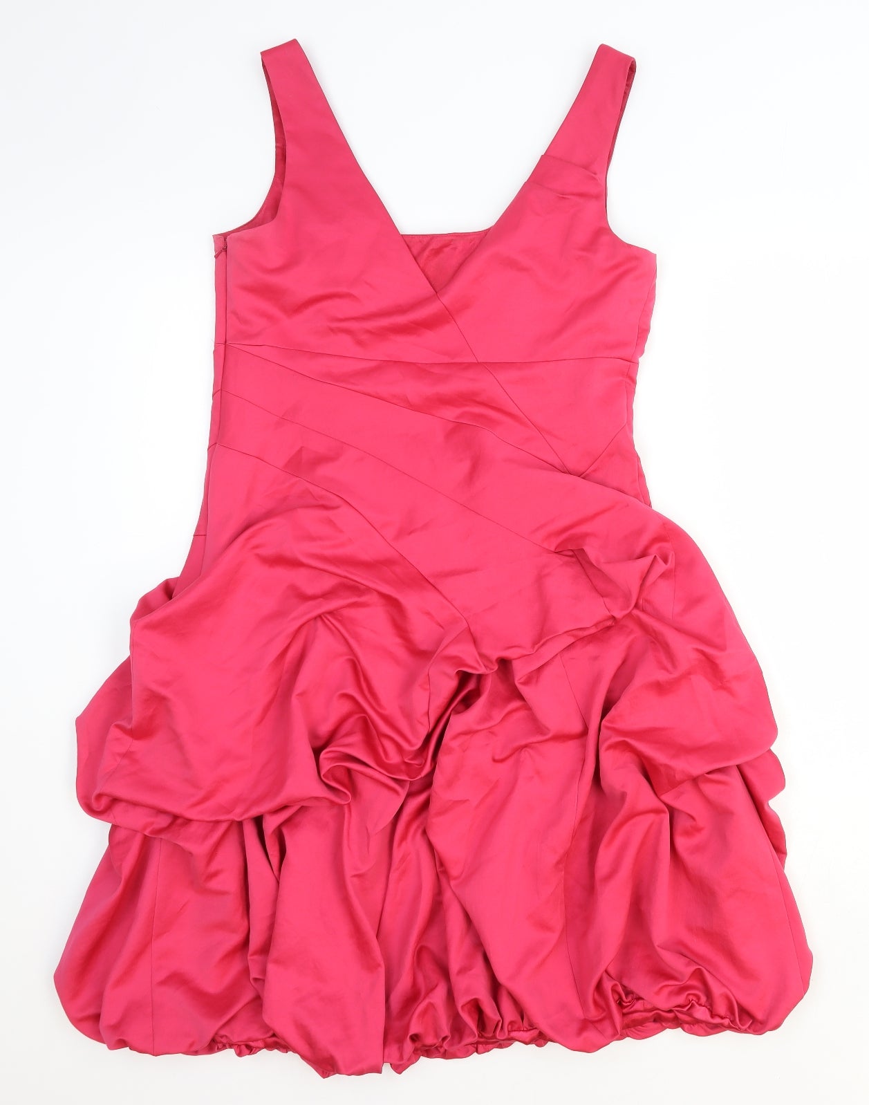 Monsoon Womens Pink Polyester Ball Gown Size 12 Scoop Neck Zip - Draped