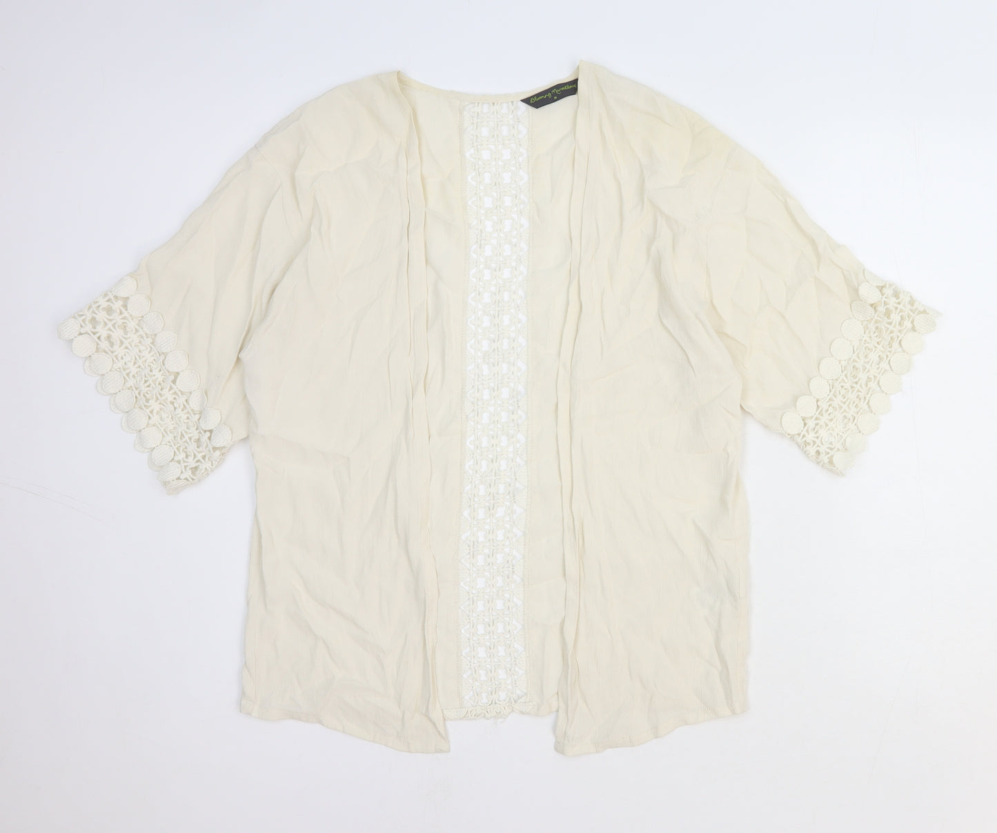 Blooming Marvellous Womens White Geometric Viscose Basic Blouse Size M V-Neck