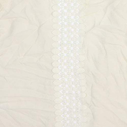 Blooming Marvellous Womens White Geometric Viscose Basic Blouse Size M V-Neck