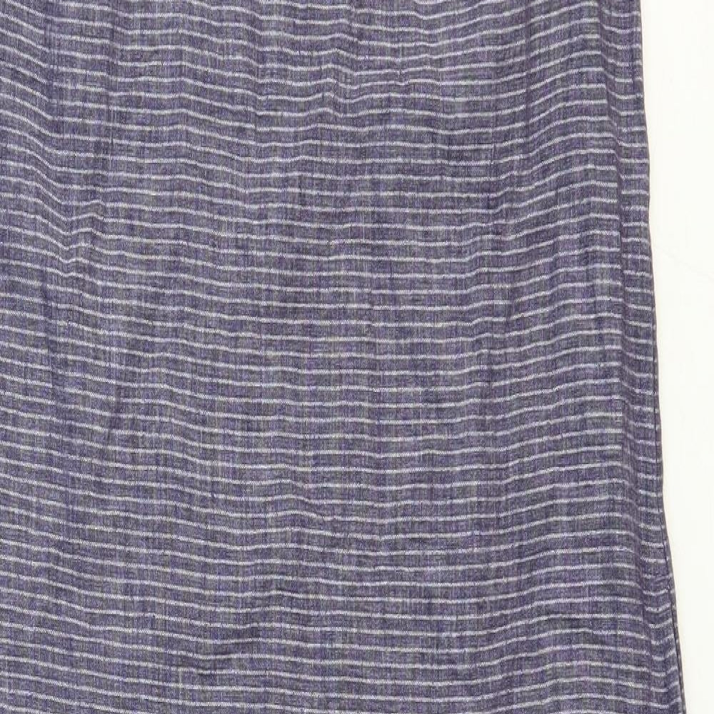 Rohan Womens Blue Striped Polyester Tank Dress Size 12 Boat Neck Button