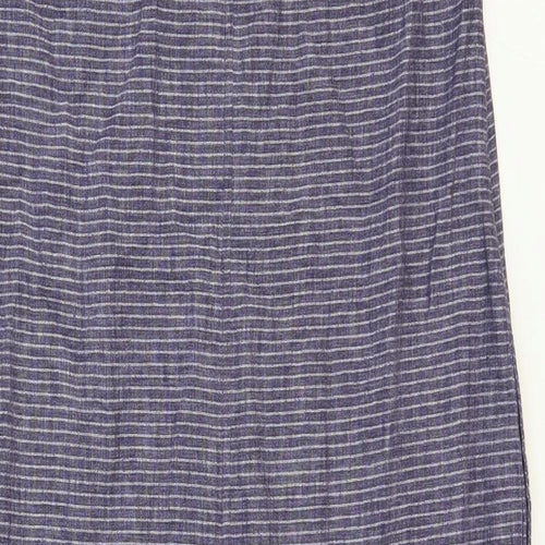 Rohan Womens Blue Striped Polyester Tank Dress Size 12 Boat Neck Button