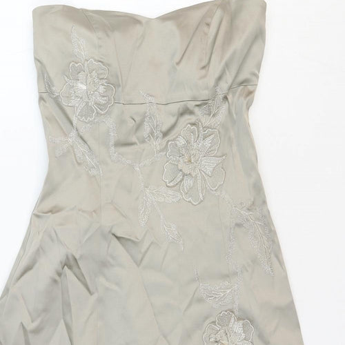 Warehouse Womens Ivory Acetate A-Line Size 12 Square Neck Zip