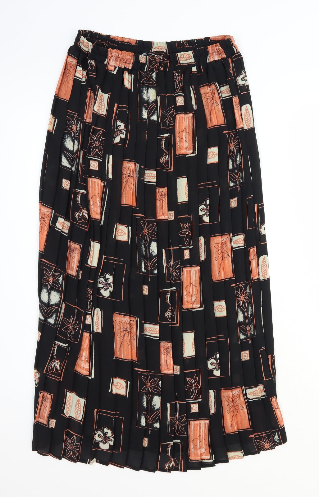 Cachet Womens Black Geometric Polyester Pleated Skirt Size 12