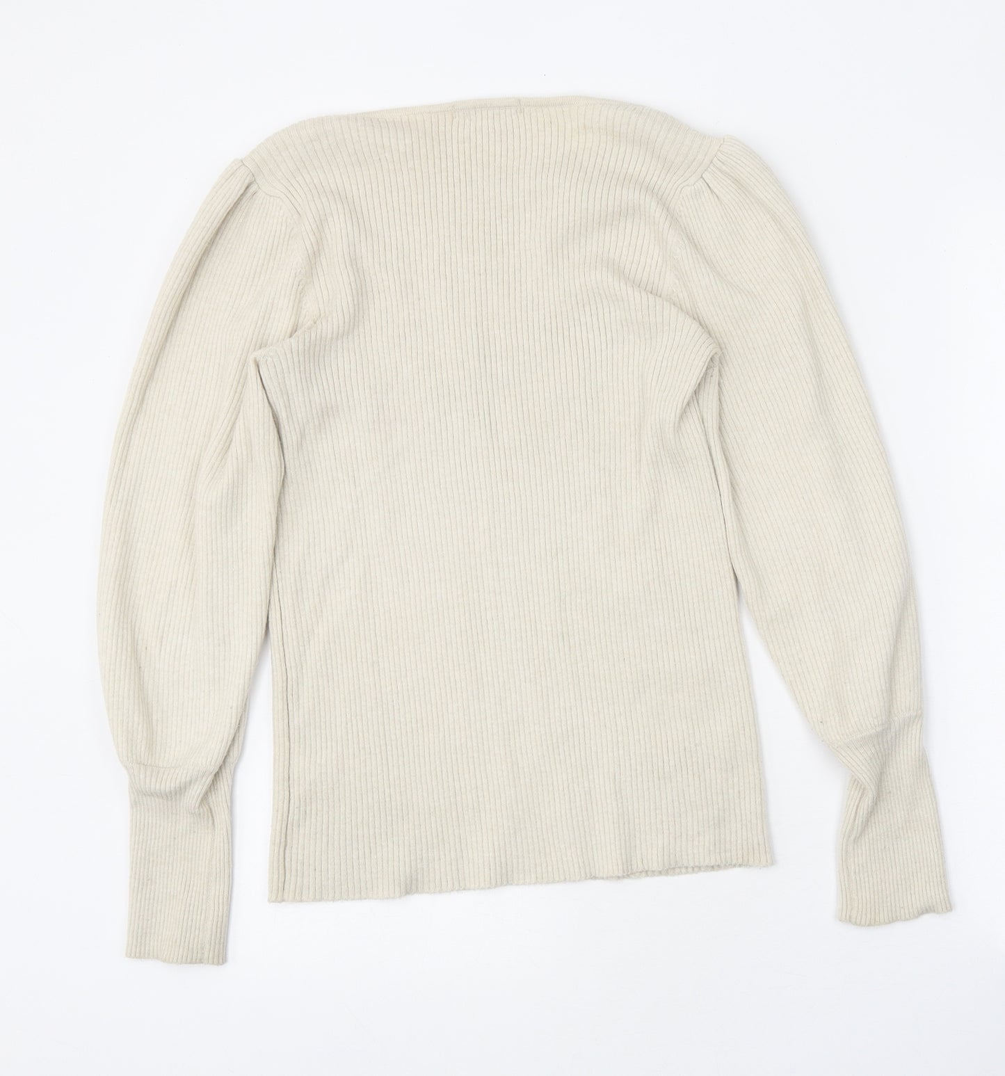 TU Womens Beige Round Neck Viscose Pullover Jumper Size 12