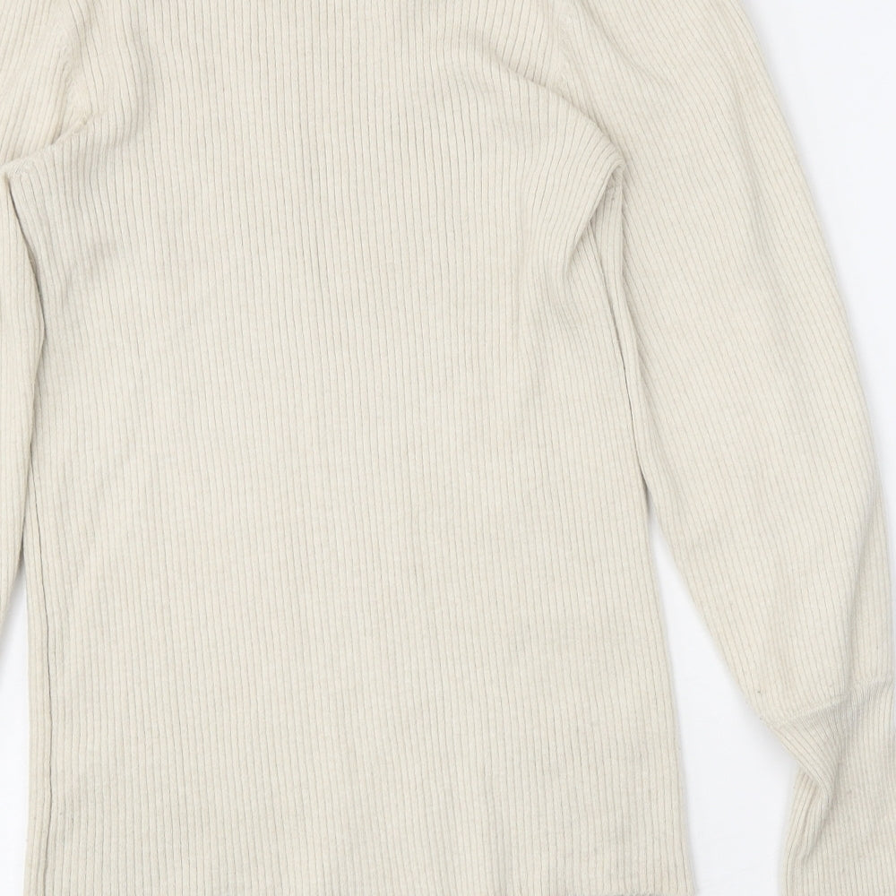 TU Womens Beige Round Neck Viscose Pullover Jumper Size 12