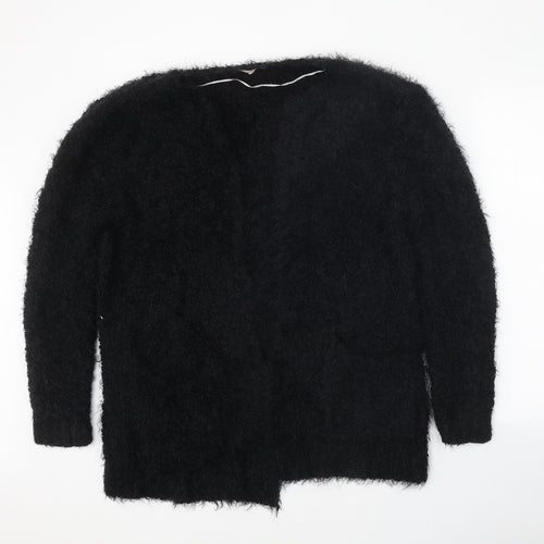 Love Knitwear Womens Black V-Neck Polyester Wrap Jumper Size 20