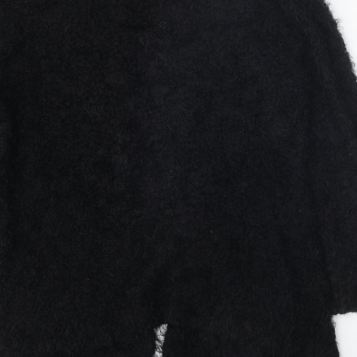 Love Knitwear Womens Black V-Neck Polyester Wrap Jumper Size 20