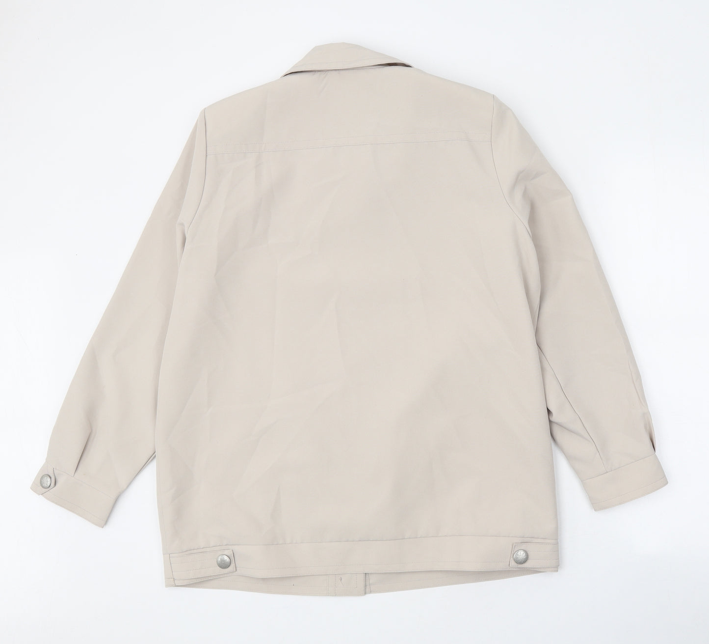 Amalina Womens Beige Overcoat Coat Size 14 Button