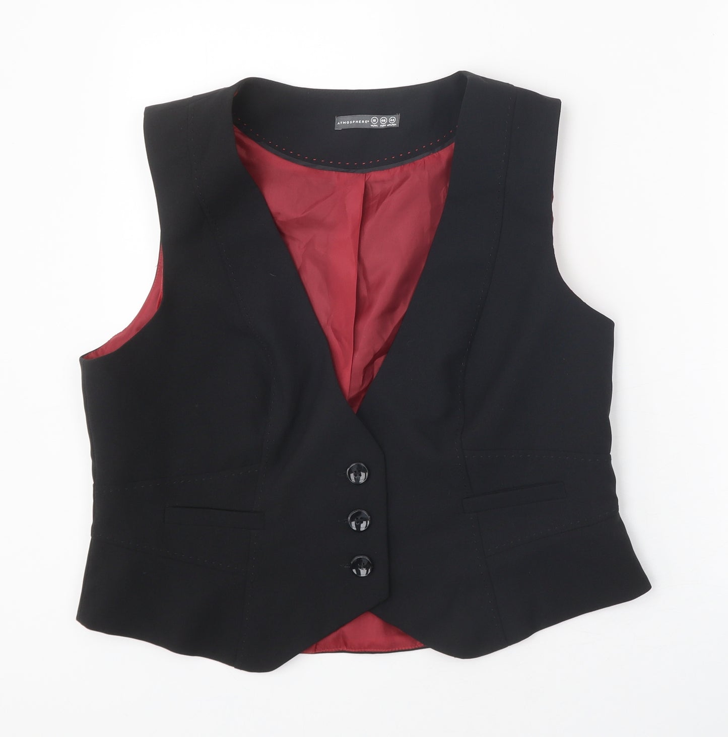 Atmosphere Womens Black Polyester Jacket Suit Waistcoat Size 18