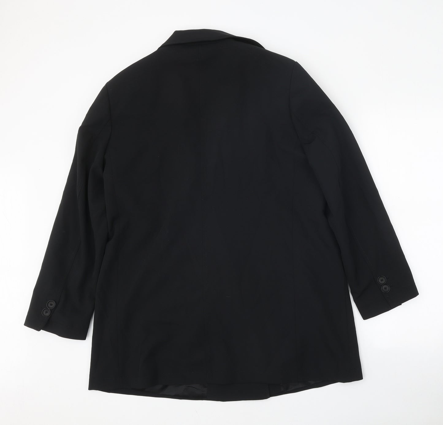 Zara Womens Black Pea Coat Coat Size XL Button