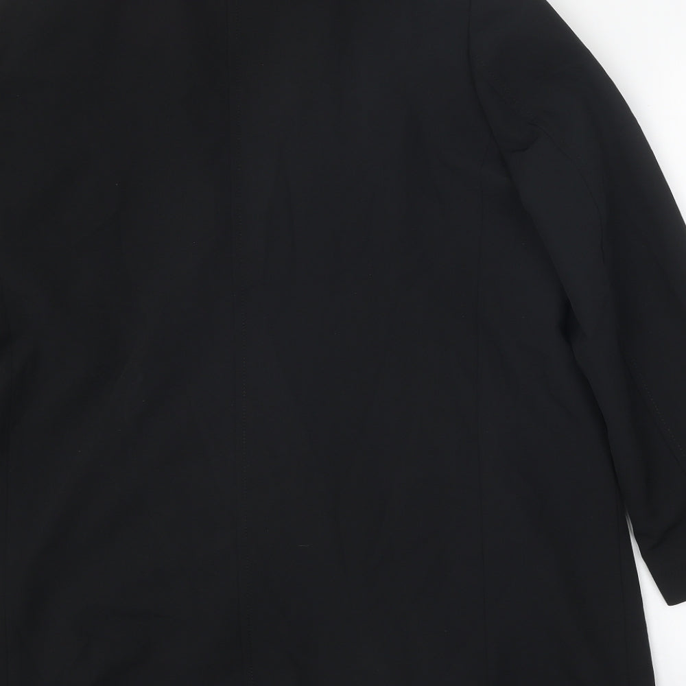 Zara Womens Black Pea Coat Coat Size XL Button