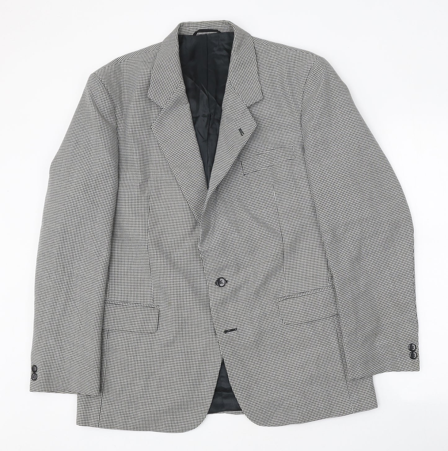Skopes Mens Black Check Polyester Jacket Blazer Size 42