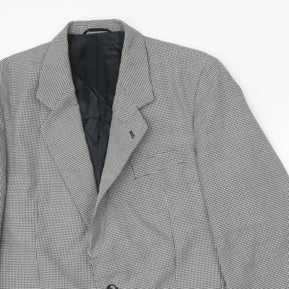 Skopes Mens Black Check Polyester Jacket Blazer Size 42