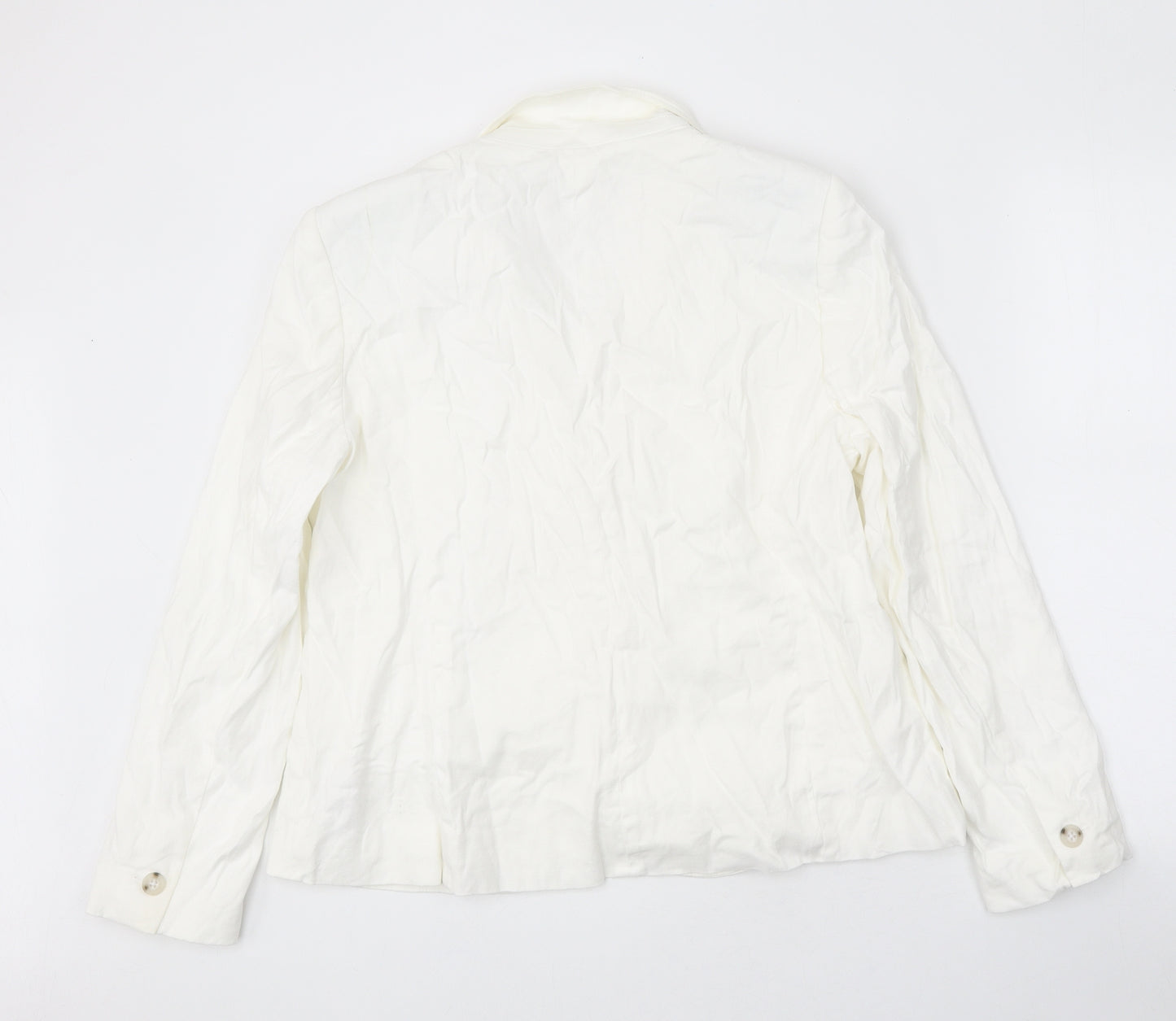Marks and Spencer Womens White Jacket Blazer Size 16 Button
