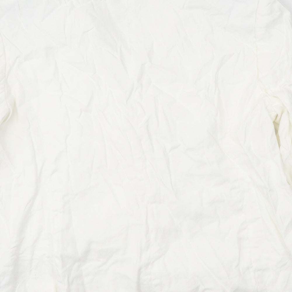 Marks and Spencer Womens White Jacket Blazer Size 16 Button