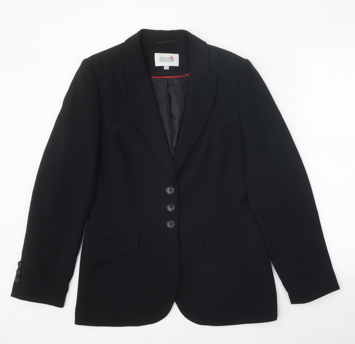 NEXT Womens Black Polyester Jacket Suit Jacket Size 10