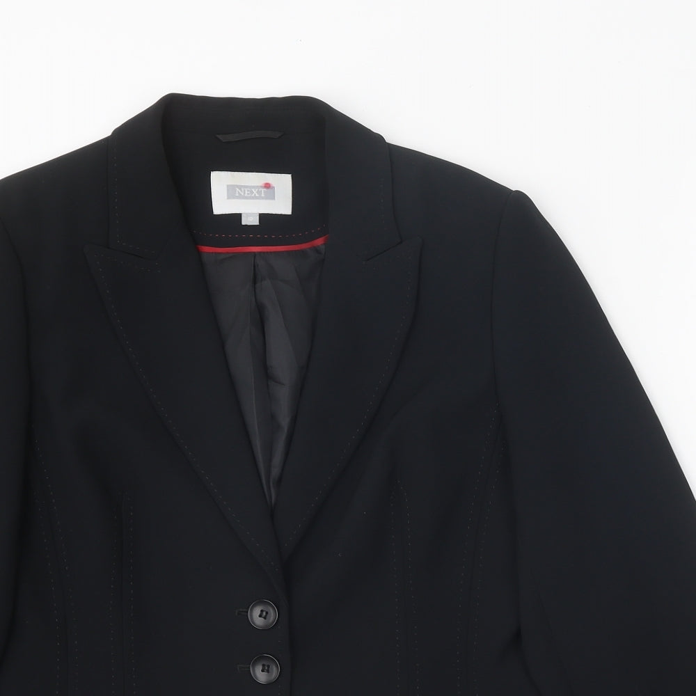 NEXT Womens Black Polyester Jacket Suit Jacket Size 10
