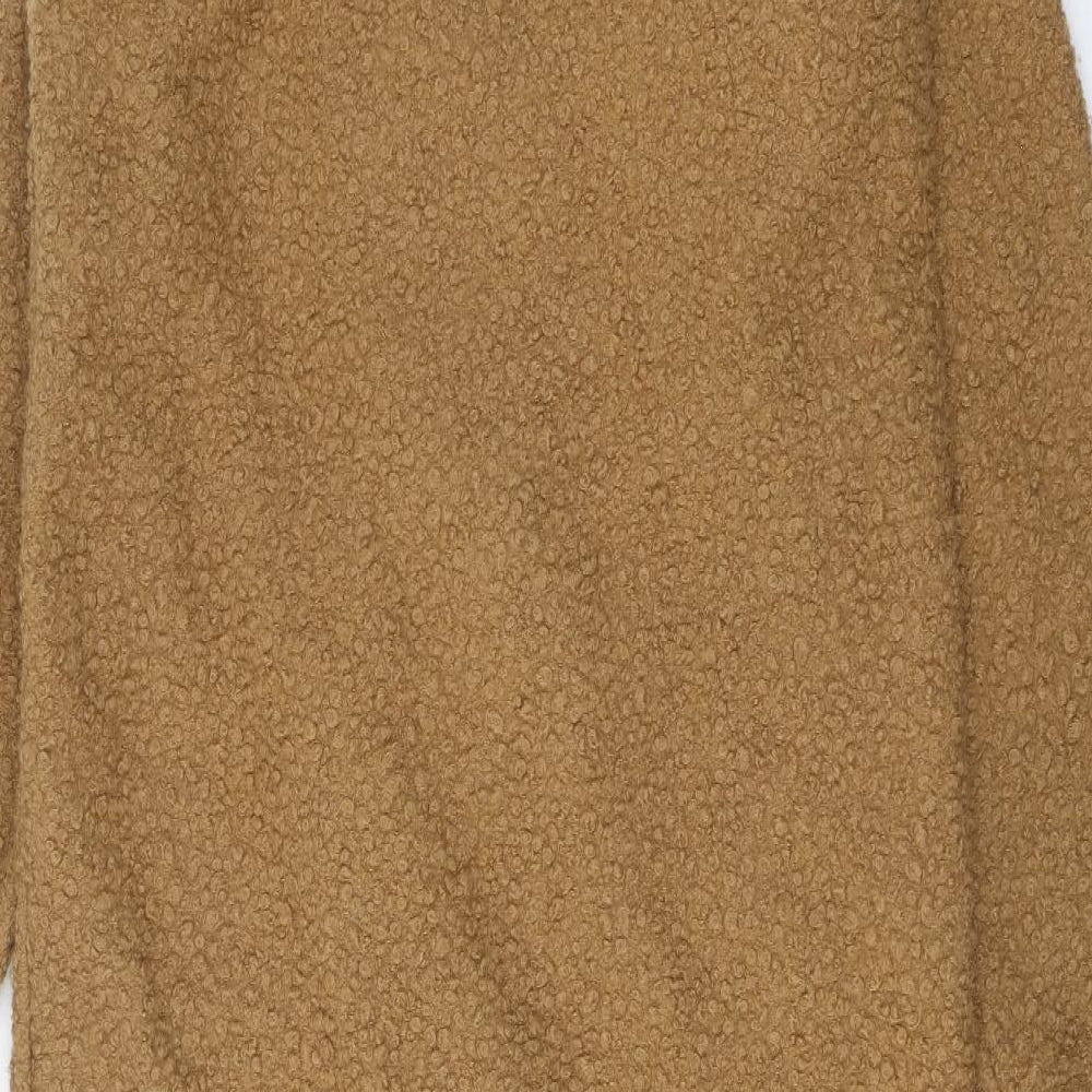 I SAW IT FIRST Womens Brown Overcoat Coat Size S Button