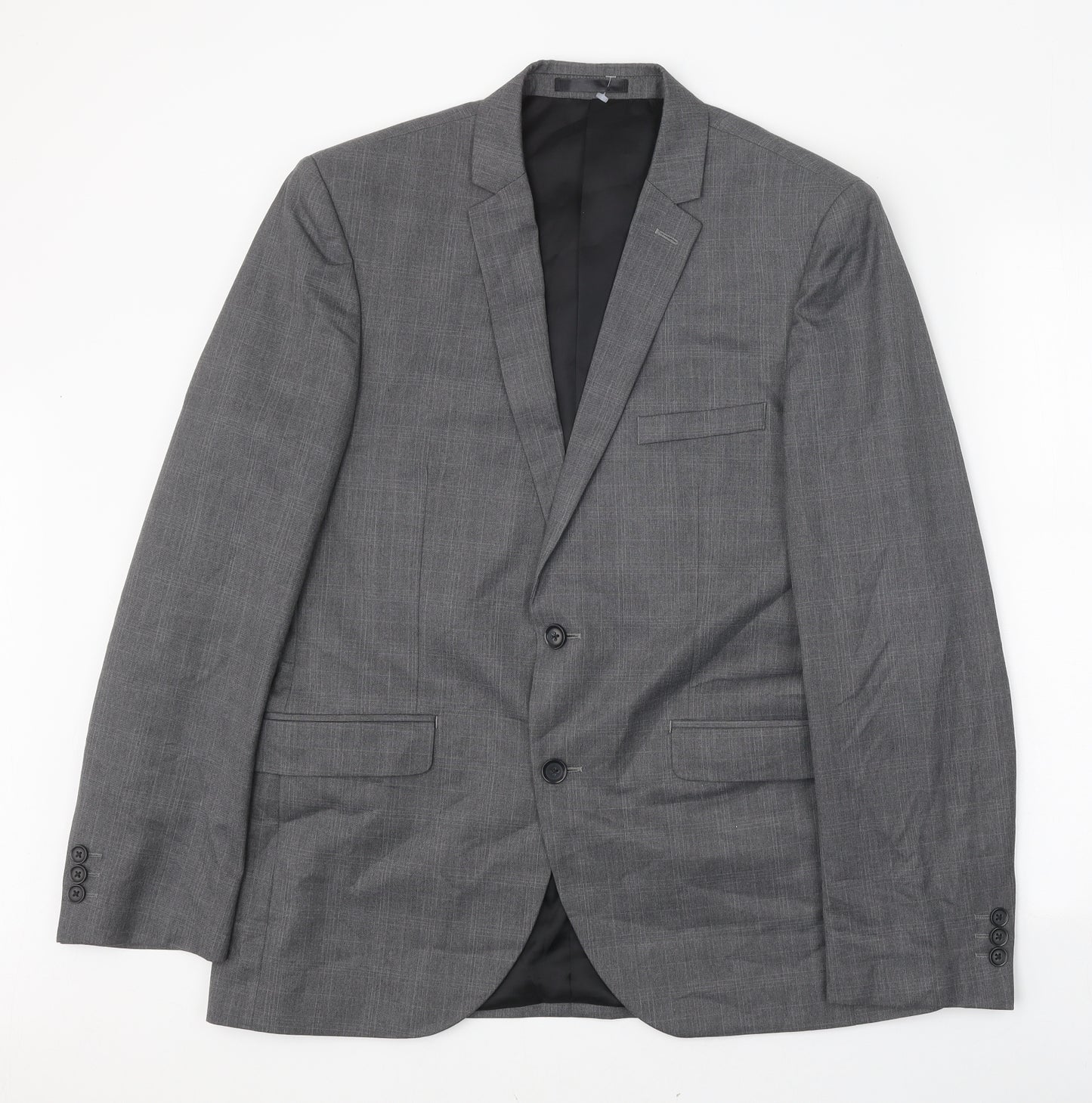 Burton Mens Grey Plaid Polyester Jacket Blazer Size 42