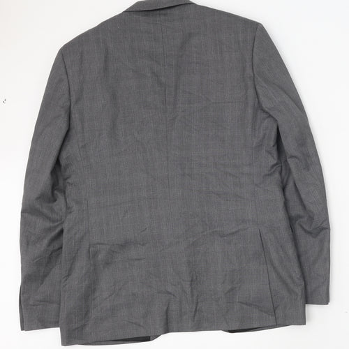 Burton Mens Grey Plaid Polyester Jacket Blazer Size 42