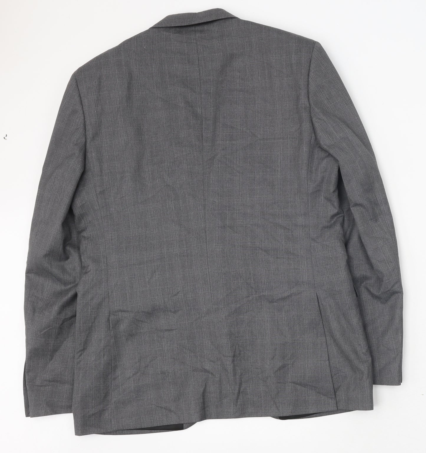 Burton Mens Grey Plaid Polyester Jacket Blazer Size 42