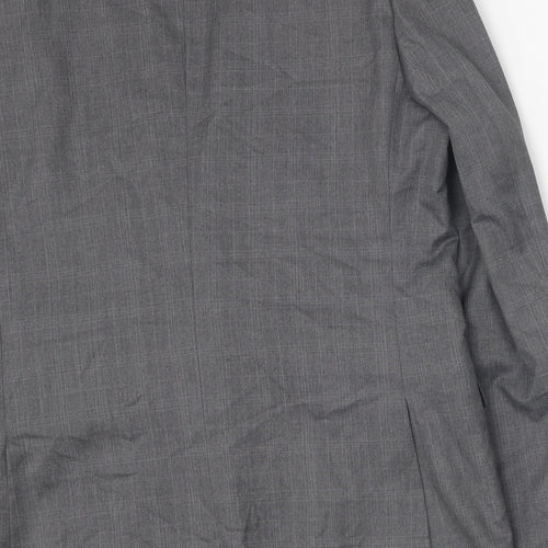 Burton Mens Grey Plaid Polyester Jacket Blazer Size 42