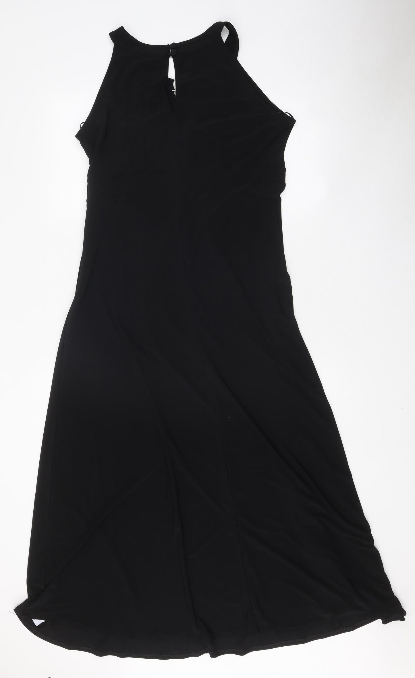 Wallis Womens Black Polyester Maxi Size 14 Boat Neck Zip