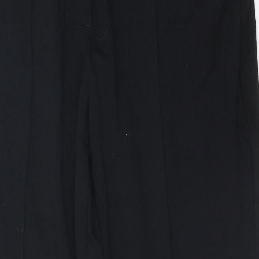 Marks and Spencer Womens Black Viscose Trousers Size 10 Regular