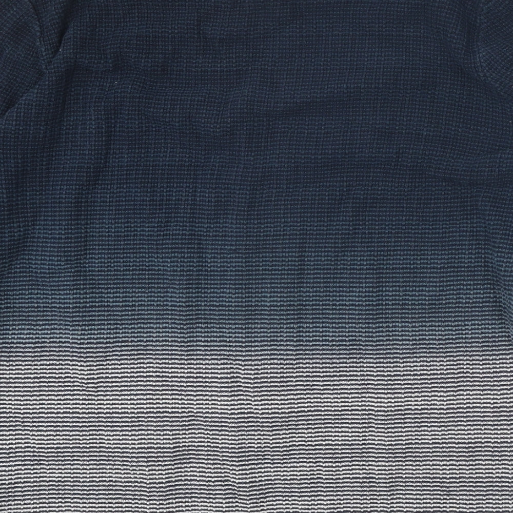 NEXT Mens Blue Round Neck Cotton Pullover Jumper Size M - Ombré