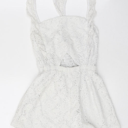 Reverse Womens White Polyester Playsuit One-Piece Size S Pullover