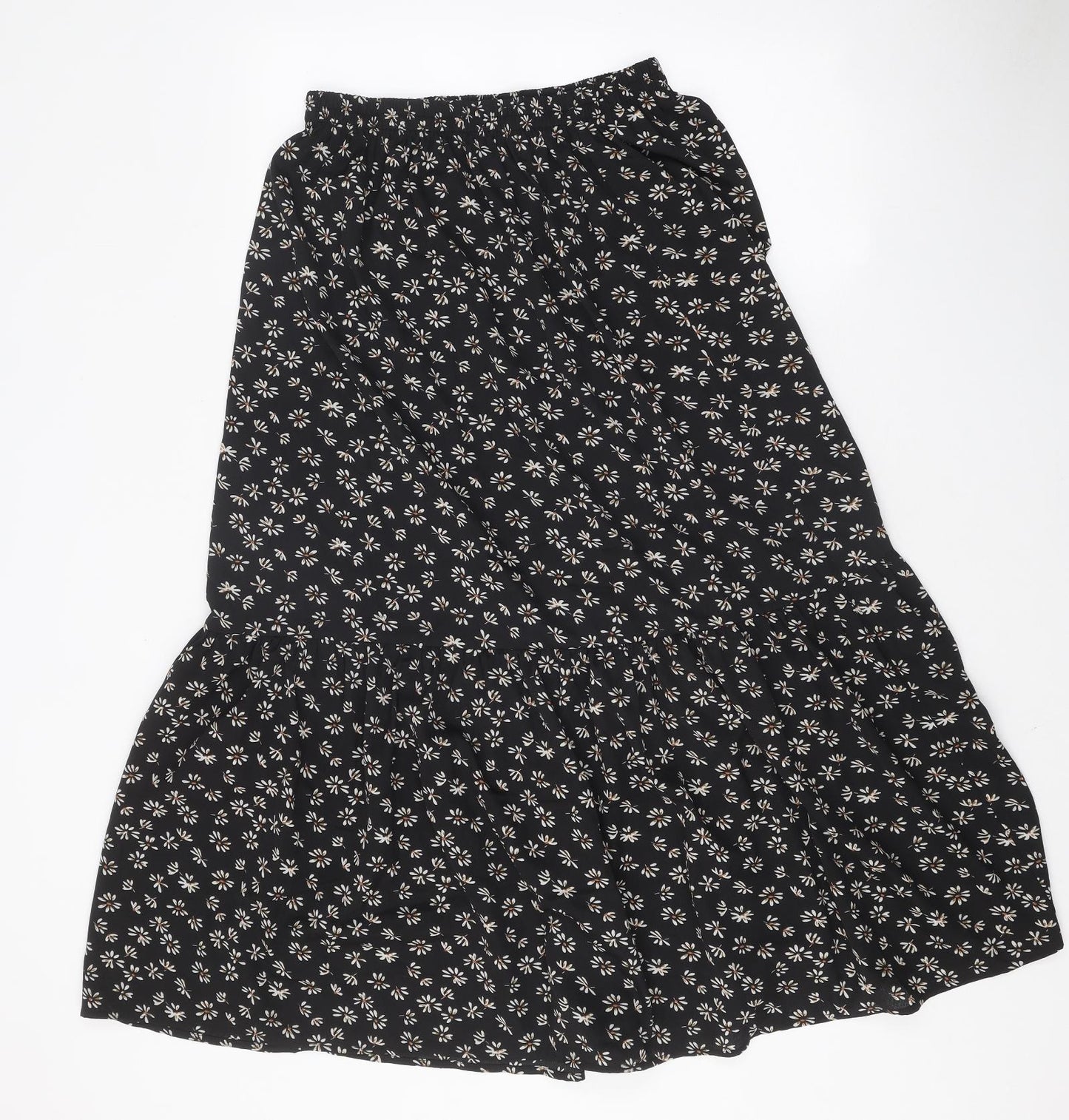 SheIn Womens Black Geometric Polyester Flare Skirt Size M