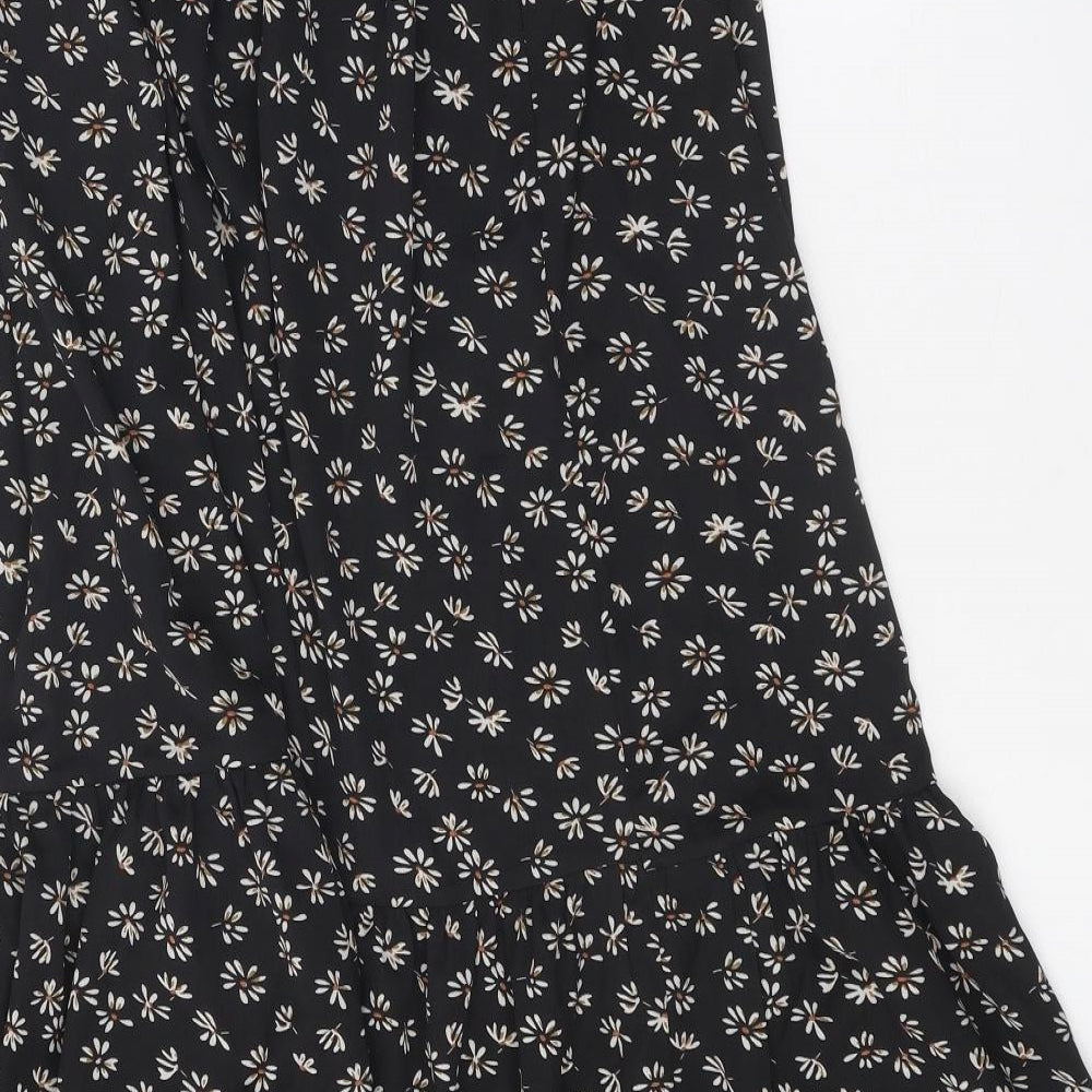 SheIn Womens Black Geometric Polyester Flare Skirt Size M