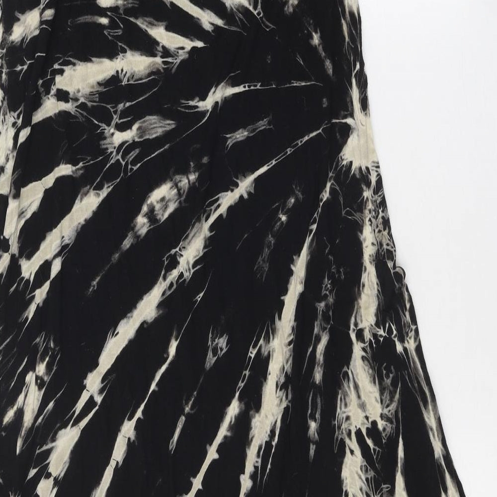 Maya Womens Black Geometric Polyester Maxi Skirt One Size